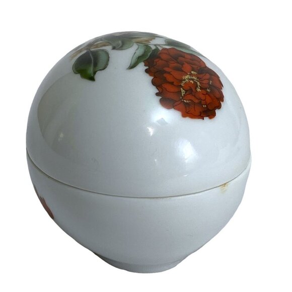 Limoges Porcelain Box Rochard France Red Poppies Egg Shape Trinket Box - Picture 13 of 15